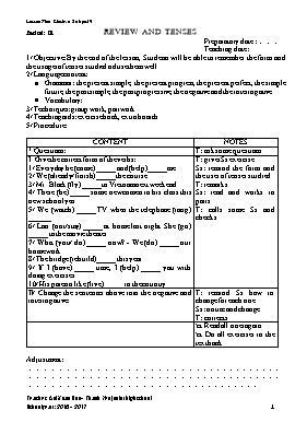 Giáo án tự chọn Tiếng anh lớp 9 - Năm học 2016-2017 - Trường THCS Thanh Yên